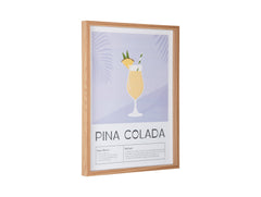 Wall Art Pina Colada &ndash; Present Time | Quadro Decorativo H41,5 X L31,5 con Ricetta Cocktail per Cucina o Angolo Bar - PT4284