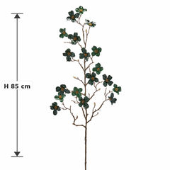Ramo Cornus Glossy Verde EDG Enzo De Gasperi con fiori artificiali e altezza H 85 cm