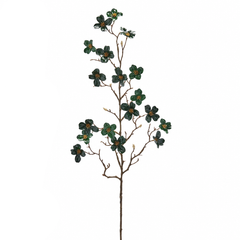 Ramo Artificiale Cornus Glossy Verde EDG Enzo De Gasperi H 85 cm con fiori verdi e finitura lucida