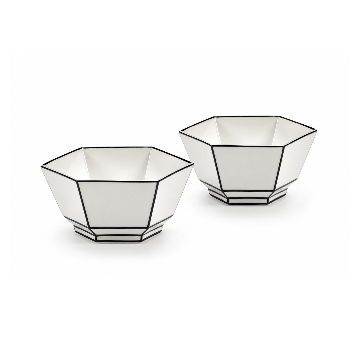 Set 2Pz. Ciotola per Cereali in Porcellana Bianco/Nero – Collezione Carte Blanche - Annebet Philips Per Serax