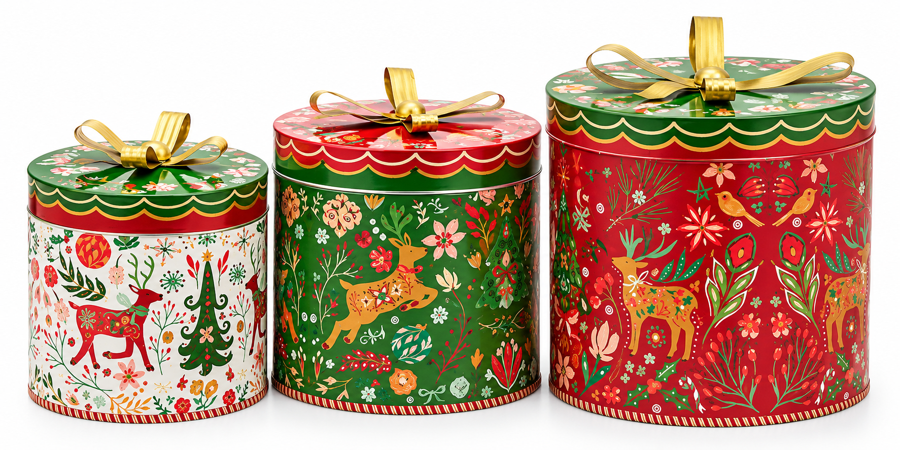 Set 3 Scatole Decorative Jaipur Rotonde in metallo EDG Enzo De Gasperi