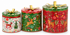 Set 3 Scatole Decorative Jaipur Rotonde in metallo EDG Enzo De Gasperi