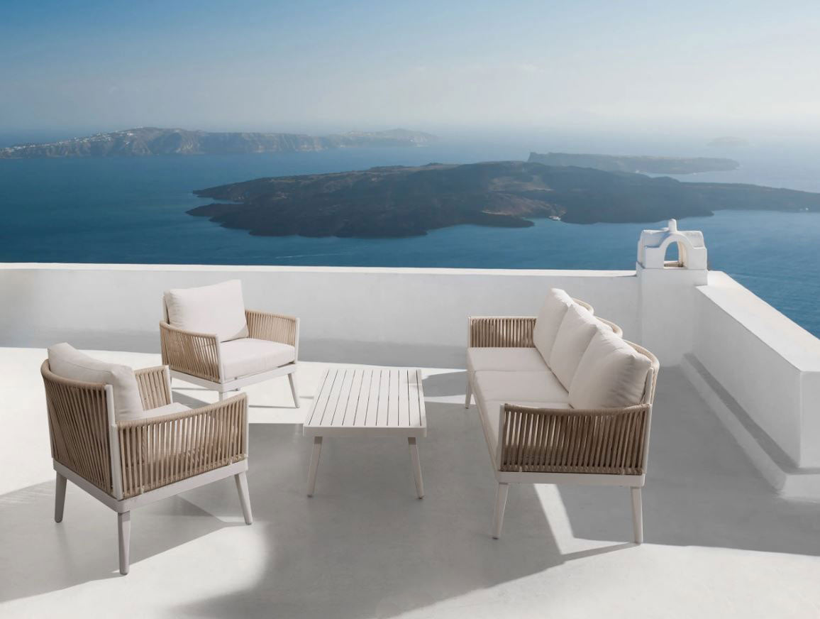 Set 4 Pezzi Salotto da Giardino Righe Luxury | Arredamento Outdoor EDG - 7400017A100