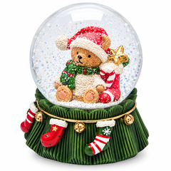 Sfera Acqua Orsetto con Pacchi Regalo H 9 × Ø 7,5 cm EDG Enzo De Gasperi
