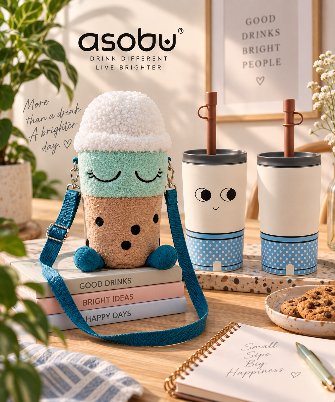 Tazza termica Asobu Beanie Fuzzie 360 ml con tracolla