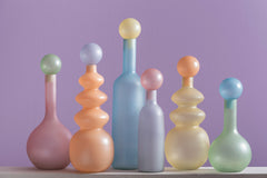 Present Time - Vaso Alegre in Vetro Blu con Tappo Giallo H52,50 CM - PT4267LB