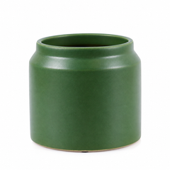 Cachepot EDG Enzo De Gasperi in ceramica verde opaca H 14 × Ø 16cm. 
