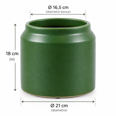 Vaso Cachepot EDG Enzo De Gasperi in ceramica verde opaca dimensioni Ø 21 × H 18 cm per piante e home decor.