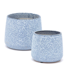 EDG Enzo De Gasperi Vaso Cachepot Crackle Azzurro H18 - Eleganza e Design per i Tuoi Interni