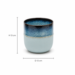 Vaso Cachepot Nuance Rotondo Celeste/Blu H13 D13 Cm – EDG Enzo De Gasperi