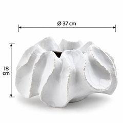 Vaso Chakra Succulent EDG Enzo De Gasperi in ceramica bianca – dimensioni Ø 37 × H 18 cm
