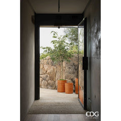 Vaso Cilindrico Glaze Atlas Capri EDG H40 D33 in Ceramica Arancio - Design Italiano