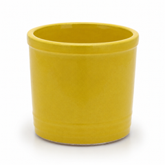 Vaso Glaze Cilindro H23 D24,5 Giallo EDG | Cachepot in Ceramica Smaltata