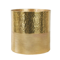 Vaso Grace M in alluminio oro Ø27,5 × H27,5 cm con doppia texture