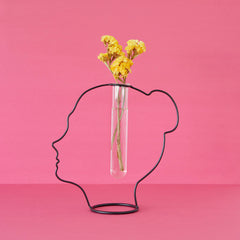 Vaso Lady Silhouette nero in metallo e vetro H20 - 27600