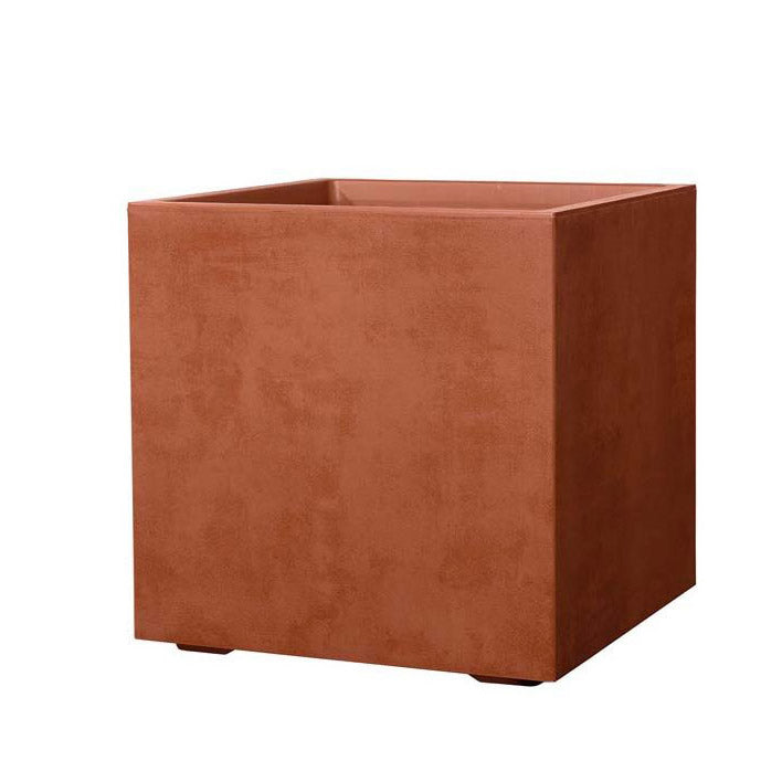 Vaso Millennium Cubo 49x49 Corten | Vasi di design in plastica per esterno - cubo-millennium-49-corten