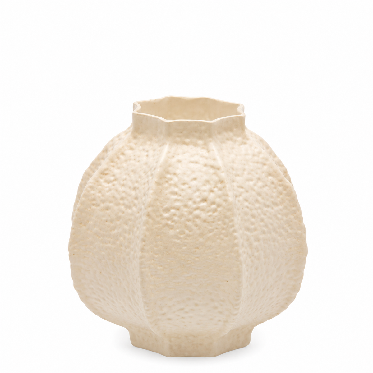Vaso Primordial Avorio in vetro EDG Enzo De Gasperi H 18 × Ø 18 cm con finitura satinata e texture materica