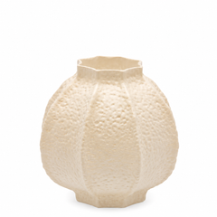 Vaso Primordial Avorio in vetro EDG Enzo De Gasperi H 18 × Ø 18 cm con finitura satinata e texture materica
