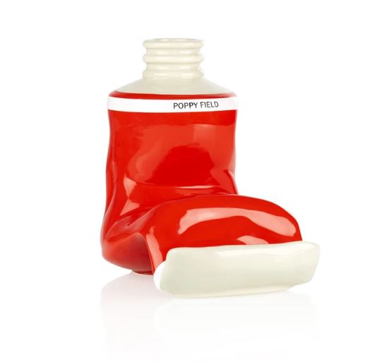 Vaso tubetto di colore rosso in ceramica lucida Paint Tube Vase