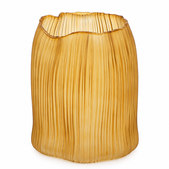 Vaso Millerighe in vetro ambra EDG Enzo De Gasperi H 22,5 × Ø 17,5 cm con lavorazione a righe verticali