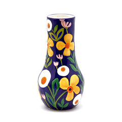 Vaso Spring blue con fiori H34 - 015256